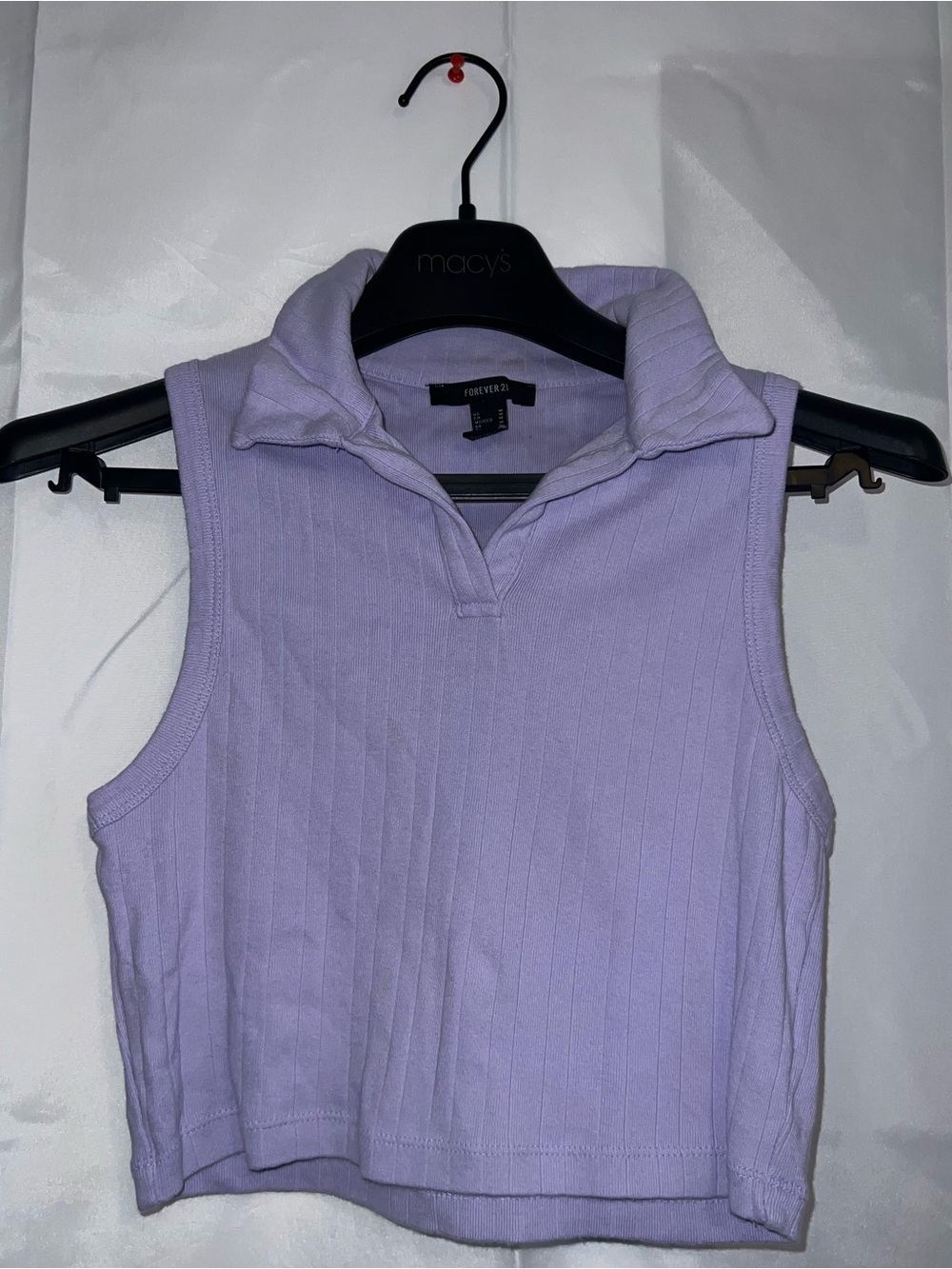 Forever 21 Lavender Ribbed Collared Tank